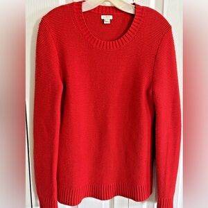 J. Crew Vibrant Red Crew Neck Sweater